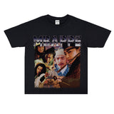 Film Star T Shirt Cotton Short Sleeve Loose round Neck Retro Minority Design T-shirt