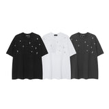 CHH Chrome Heart T Shirts CH Gypsy Hot Diamond Cross Crew Neck Short Sleeve T-Shirt
