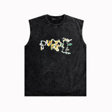 Purple Brand Distressed Tank T Shirts Distressed Sleeveless T-shirt Vest