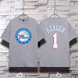 Basketball Sports T Shirt Basketball Sports Philadelphia 76ers Harden No. 1 Training Wear Korean Style Student Loose