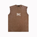 Purple Brand Distressed Tank T Shirts Distressed Sleeveless T-shirt Vest