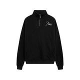 Rhude Hoodie Autumn Winter Retro Stand Collar Half Zip Embroidery Stitching Sweatshirt