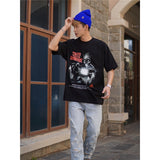 Film Star T Shirt Movie Demon Night Legend Trend Pure Cotton Short Sleeve Loose Retro T-shirt Men and Women