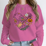 Fall Sweatshirt Women Heart Print