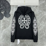 Chh Chrome Hearts Hoodie graffiti big horseshoe print hand-painted luminous hooded sweater