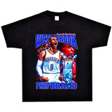 Basket Ball Star T Shirt Basketball Washed Distressed Printed Short Sleeve American Retro T-shirt Pure Cotton