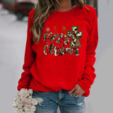 Christmas Letter Skeleton Hand Print Long Sleeve Crew