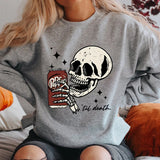 Skull Print Sweatshirt Halloween Sweatshirts Long Sleeve