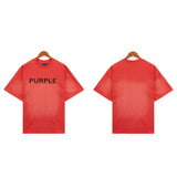 Purple Brand T Shirts Purple Micro Label Spelling Letter Short Sleeve T-Shirt