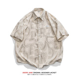 Men Shirts Summer Short Sleeve Printed Shirt Men's Loose Casual