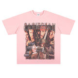 Film Star T Shirt Trendy Cotton Short Sleeve Loose round Neck Retro Design T-shirt for Men and Women