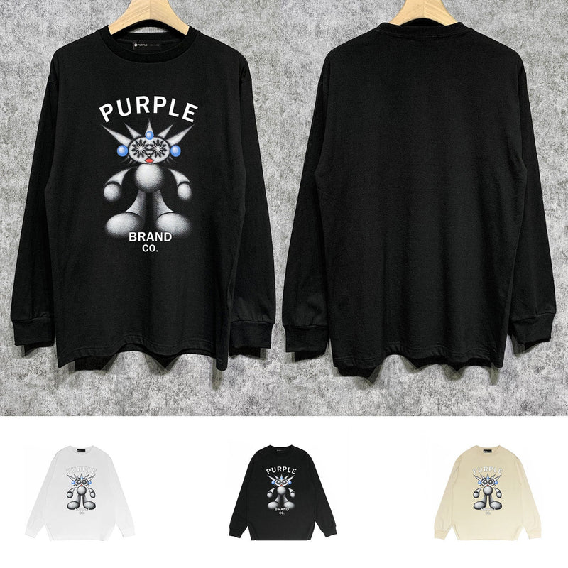Purple Brand Long Sleeve T-Shirt Fashion Loose Long Sleeve Top