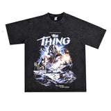 Film Star T Shirt Cotton Loose Nostalgic Short Sleeve American Retro Fashion Printed T-shirt for Men