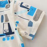 Boy T Shirt Children's Short-Sleeved T-shirt Summer Cartoon Printed Boys' T-shirt Knitted Cotton