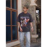Film Star T Shirt Cotton Short Sleeve Loose round Neck Retro Minority Design T-shirt