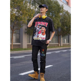 Basket Ball Star T Shirt Jimmy Butler Printed Washed Distressed T-shirt Cotton Short Sleeve round Neck