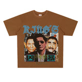 Film Star T Shirt Loose American Retro Street Cotton T-shirt for Men and Women