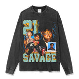 21 Savage T Shirts Loose Distressed T-shirts