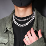 Chains Hip Hop 14mm Zircon Cuban Chain Necklace Spectrum St. Valentine's