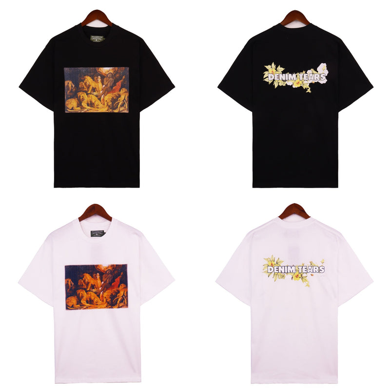 Denim Tears T Shirts Letter Portrait Short Sleeve T-Shirt