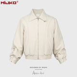 MIJKO Men's Jacket Two-way Zipper Minimalist Temperament Jacket