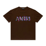 Amiri T Shirt Printed Casual Hip Hop round Neck Short Sleeve T-shirt