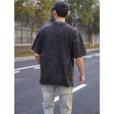 Basket Ball Star T Shirt Jalen Green Washed Distressed Printed T-Shirt Retro Short Sleeve Loose