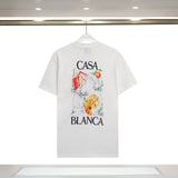 Casablanca T Shirts Autumn/Winter Painted Printed Short Sleeve T-Shirts