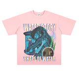 Film Star T Shirt Loose American Retro Street Cotton Personalized T-shirt for Men and Women