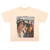 Basket Ball Star T Shirt Cotton Short Sleeve Loose round Neck Retro Heavy T-shirt for Men