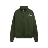 Rhude Hoodie Autumn Winter Retro Stand Collar Half Zip Embroidery Stitching Sweatshirt