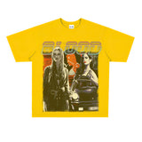 Film Star T Shirt Street Style Short Sleeve Loose Retro American Cotton Printed T-shirt