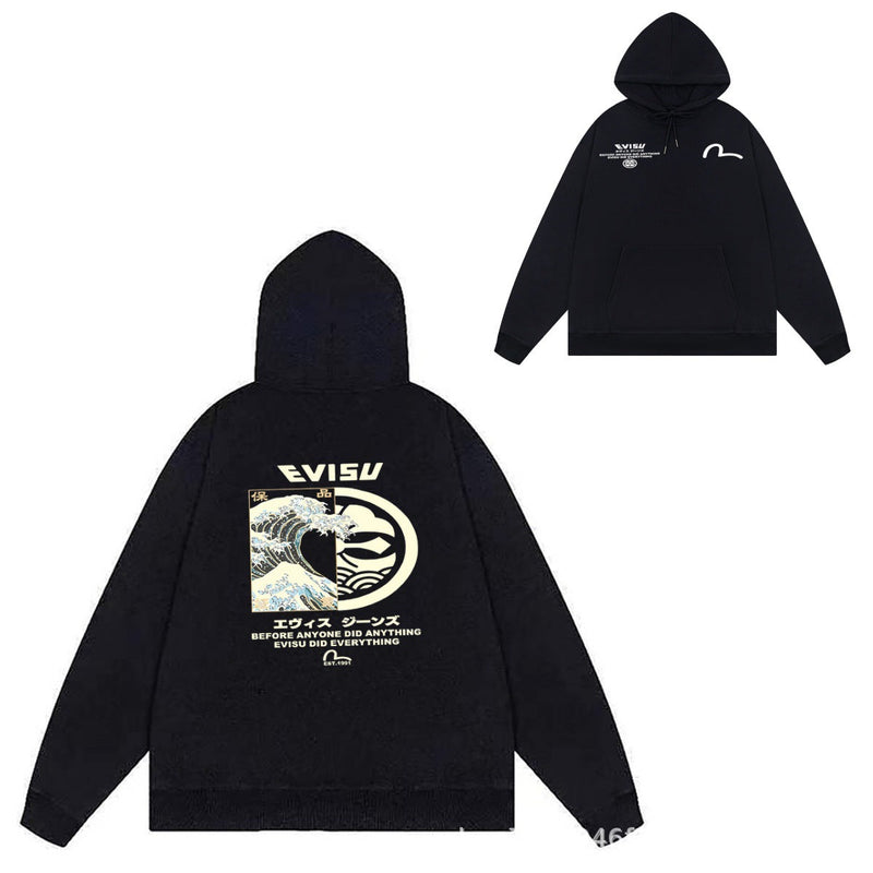 Evisu Hoodie print men and women