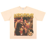 Film Star T Shirt Movie Trend Pure Cotton Short Sleeve Loose round Neck Nostalgic T-shirt