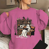 Halloween Born To Work Print Sweatshirt