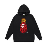 Bathing Ape Hoodie Autumn/Winter Letter Print Loose Hoodie Pullover Ape Sweater