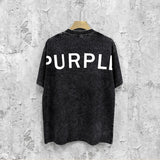 Purple Brand Distressed T Shirts Short Sleeve