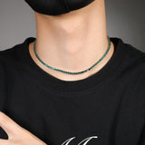 Chains Green Zircon Necklace 3mm Tennis Chain Fashion St. Valentine's Spectrum