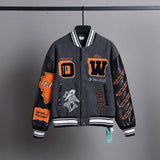 Ow Jacket Classic Embroidered Cotton-Padded Jacket for Men and Women