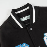 Off White Jacket Autumn OW Heavy Industries Cartoon Pattern Embroidered Woolen Jacket