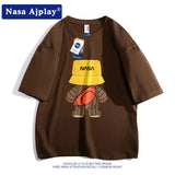 Nasa T Shirt Cotton Short-Sleeved T-Shirt Men'S And Women'S Loose Top