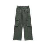 Men Jeans Straight Wide Leg Cargo Pants Jeans
