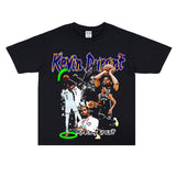 Basket Ball Star T Shirt Basketball Kevin Durant Washed Distressed Printed T-Shirt Personalized Short Sleeve Pure Cotton