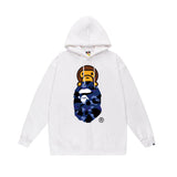 Bathing Ape Hoodie Autumn/Winter Letter Print Loose Hoodie Pullover Ape Sweater