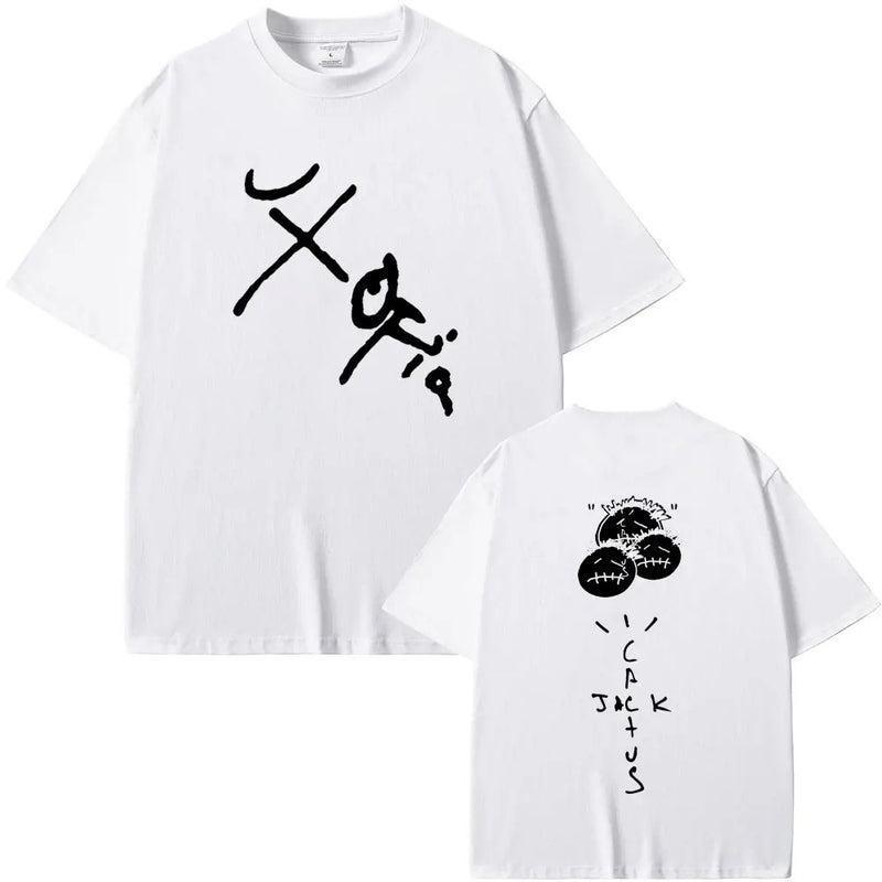 Cactus Jack Graphic Print Tshirt Male Summer Setwear Men
