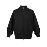 MIJKO Mens Jacket Two-way Zipper Sweater Knitted Jacket