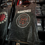 Pearl Jam T Shirts Doors Ramones Rock Washed Vintage Tank Top Cotton Sleeveless T-Shirt(Part1)