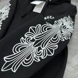 Chh Chrome Hearts Hoodie graffiti big horseshoe print hand-painted luminous hooded sweater