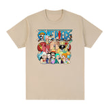 ONE PIECE T-shirt Vintage Cotton Youth Men Retro Oversized