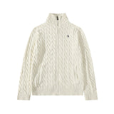 Ralph Lauren Knitted sweaters embroidered turtleneck full zipper